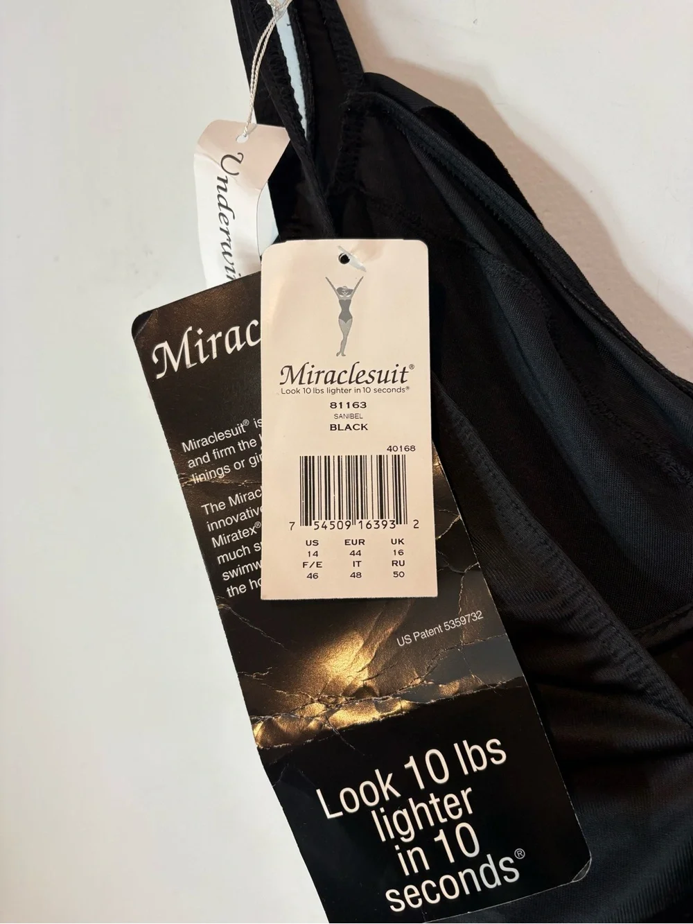 Miraclesuit Sanibel Black Underwire One-Piece Swimsuit NWT Size 14 - Picture 8 of 13